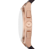 Emporio Armani Federico Chronograph Blue Dial Brown Leather Strap Watch For Men - AR11563 Authentic Buy Shop Now