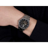 Fossil Forrester Automatic Skeleton Black Dial Silver Steel Strap Watch for Men - ME3180 Authentic Buy Shop Now