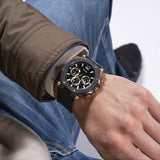 Guess Edge Chronograph Black Dial Black Leather Strap Watch For Men - GW0492G1 Authentic Buy Shop Now