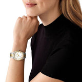 Michael Kors Lennox Three-Hand White Dial Two Tone Steel Strap Watch for Women - MK7464 Authentic Buy Shop Now