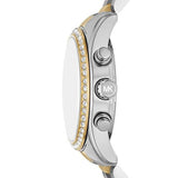 Michael Kors Lexington Chronograph Green Dial Two Tone Steel Strap Watch For Women - MK7303 Authentic Buy Shop Now