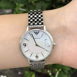 Emporio Armani Kappa Mother of Pearl Dial Silver Steel Watch For Women - AR2507 Authentic Buy Shop Now