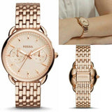 Fossil Tailor Rose Gold Dial Rose Gold Stainless Steel Strap Watch for Women - ES3713 Authentic Buy Shop Now