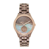 Michael Kors Lauryn Rose Gold Dial Brown Steel Strap Watch for Women - MK3757 Authentic Buy Shop Now