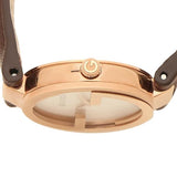 Gucci G Interlocking Mother of Pearl Dial Brown Leather Strap Watch For Women - YA133516 Authentic Buy Shop Now
