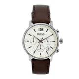 Hugo Boss Attitude White Dial Brown Leather Strap Watch for Men - 1513609 Authentic Buy Shop Now