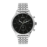 Hugo Boss Companion Black Dial Silver Steel Strap Watch for Men - 1513652 Authentic Buy Shop Now