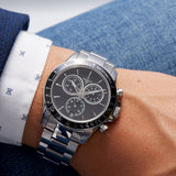 Tissot V8 Quartz Chronograph Black Dial Silver Steel Strap Watch For Men - T106.417.11.051.00 Authentic Buy Shop Now