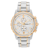 Fossil Dean Chronograph White Dial Silver Steel Strap Watch for Men - FS4795 Authentic Buy Shop Now