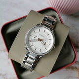 Fossil Tailor White Dial Silver Steel Strap Watch for Women - ES4262 Authentic Buy Shop Now