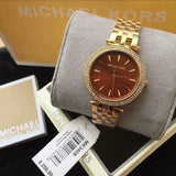 Michael Kors Darci Amber Dial Gold Steel Strap Watch for Women - MK3408 Authentic Buy Shop Now