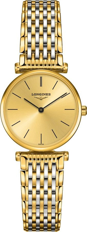 Longines La Grande Classique Quartz Gold Dial Two Tone Mesh Bracelet Watch for Women - L4.209.2.32.7 Authentic Buy Shop Now
