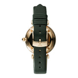 Emporio Armani Retro Champagne Beige Dial Green Leather Strap Watch For Women - AR1726 Authentic Buy Shop Now