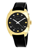 Gucci GG2570 Black Dial Black Leather Strap Watch For Men - YA142310 Authentic Buy Shop Now