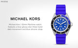 Michael Kors Maritime Three-Hand Analog Blue Dial Blue Silicone Strap Watch for Men - MK9156 Authentic Buy Shop Now