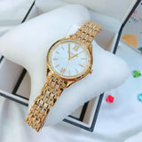 Michael Kors Mindy Three Hand White Dial Rose Gold Steel Strap Watch for Women - MK7078 Authentic Buy Shop Now