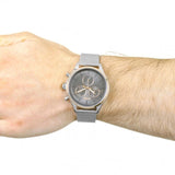 Hugo Boss Companion Chronograph Grey Dial Silver Mesh Bracelet Watch For Men - 1513549 Authentic Buy Shop Now
