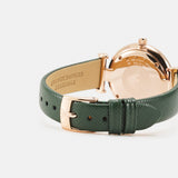Emporio Armani Pro Planet Analog Silver Dial Green Leather Strap Watch For Women - AR11517 Authentic Buy Shop Now