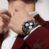 Movado Heritage Chronograph Black Dial Black Leather Strap Watch for Men - 3650005 Authentic Buy Shop Now