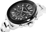 Michael Kors Brecken Chronograph Black Dial Silver Steel Strap Watch For Men - MK8847 Authentic Buy Shop Now
