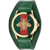Gucci G Timeless Red Green Dial Green Leather Strap Watch For Women - YA126545 Authentic Buy Shop Now