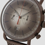 Emporio Armani Aviator Chronograph Grey Dial Brown Mesh Bracelet Watch For Men - AR11169 Authentic Buy Shop Now