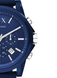 Armani Exchange Outerbanks Chronograph Blue Dial Blue Silicone Strap Watch For Men - AX1327 Authentic Buy Shop Now