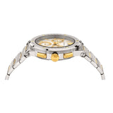 Versace Greca Chronograph White Dial Two Tone Steel Strap Watch For Men - VEZ900321 Authentic Buy Shop Now