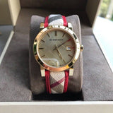 Burberry The City Champagne Dial Leather Strap Watch for Women - BU9139 Authentic Buy Shop Now
