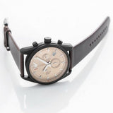 Emporio Armani Sportivo Chronograph Beige Dial Brown Leather Strap Watch For Men - AR6078 Authentic Buy Shop Now