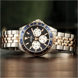 Guess Odyssey Blue Dial Two Tone Steel Strap Watch For Men - W1107G3 Authentic Buy Shop Now