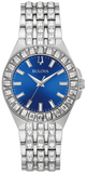 Bulova Phantom Baguette Crystal Blue Dial Silver Steel Strap Watch for Men - 96A254 Authentic Buy Shop Now