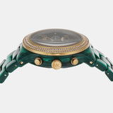 Michael Kors Runway Chronograph Green Dial Green Steel Strap Watch for Women - MK7422 Authentic Buy Shop Now