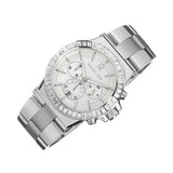 Michael Kors Dylan Glitz Chronograph White Dial Silver Steel Strap Watch For Women - MK5411 Authentic Buy Shop Now