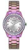 Guess Sparkler Silver Dial Purple Steel Strap Watch For Women - GW0111L5 Authentic Buy Shop Now