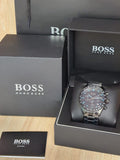 Hugo Boss Trophy Black Dial Black Steel Strap Watch for Men - 1513675 Authentic Buy Shop Now