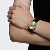 Marc Jacobs Baker Gold Dial Black Leather Strap Watch for Women - MBM1399 Authentic Buy Shop Now