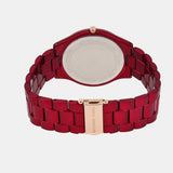 Michael Kors Slim Runway Red Dial Red Steel Strap Watch For Women - MK3895 Authentic Buy Shop Now