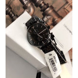 Emporio Armani Chronograph Black Dial Black Steel Strap Watch For Men - AR1934 Authentic Buy Shop Now