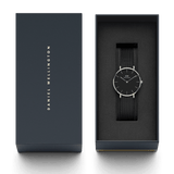 Daniel Wellington Petite Ashfield Black Dial Black Mesh Strap Watch For Women - DW00100308 Authentic Buy Shop Now