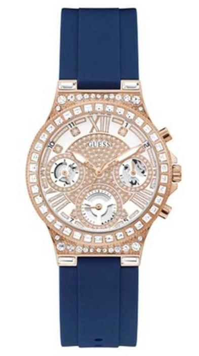 Guess Moonlight Diamonds White Dial Blue Rubber Strap Watch for Women - GW0257L3 Authentic Buy Shop Now