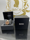 Hugo Boss Symphony Brown Dial Gold Steel Strap Watch for Women - 1502422 Authentic Buy Shop Now