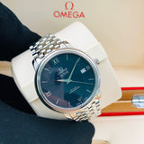 Omega De Ville Prestige Co-Axial Blue Dial Silver Steel Strap Watch for Men - 424.10.40.20.03.002 Authentic Buy Shop Now