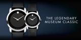 Movado Museum Black Dial Black Leather Strap Watch For Men - 606502 Authentic Buy Shop Now
