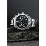 Fossil Bronson Chronograph Black Dial Silver Steel Strap Watch for Men - FS5710 Authentic Buy Shop Now