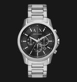 Armani Exchange Banks Chronograph Black Dial Silver Steel Strap Watch For Men - AX1720 Authentic Buy Shop Now