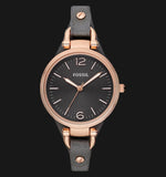 Fossil Georgia Smoke Grey Dial Grey Leather Strap Watch for Women - ES3077 Authentic Buy Shop Now