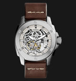 Fossil Modern Machine Automatic Skeleton White Dial Brown Leather Strap Watch for Women - ME3083 Authentic Buy Shop Now