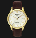 Tissot Le Locle Automatic Gold Dial Brown Leather Strap Watch For Men - T41.5.413.73 Authentic Buy Shop Now