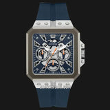 Guess Leo Chronograph Navy Blue Dial Blue Silicone Strap Watch For Men - GW0637G1 Authentic Buy Shop Now